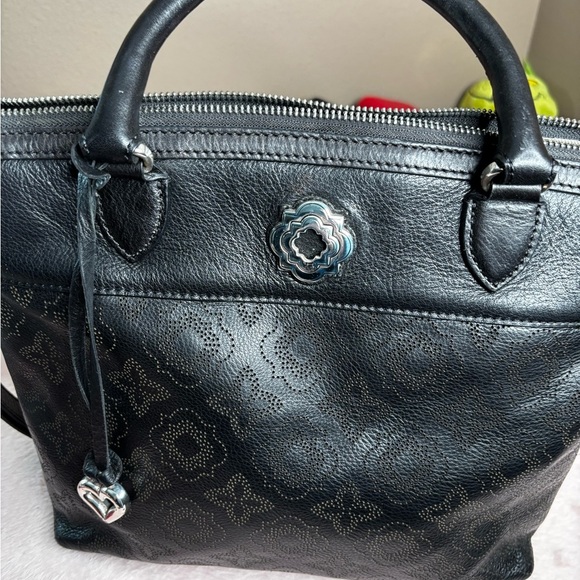 Brighton Octavia Perforated 2 Toned MG Medium Satchel Leather Handbag Toto - Picture 6 of 16